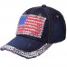  American Flag Rhinestone Jeans Denim Baseball Adjustable Bling Hat Cap  eb-98642878